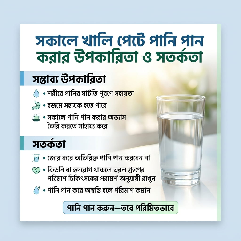 সকালে খালি পেটে পানি পান করার উপকারিতা