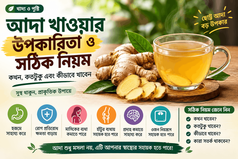 আদা খাওয়ার উপকারিতা ও সঠিক নিয়ম