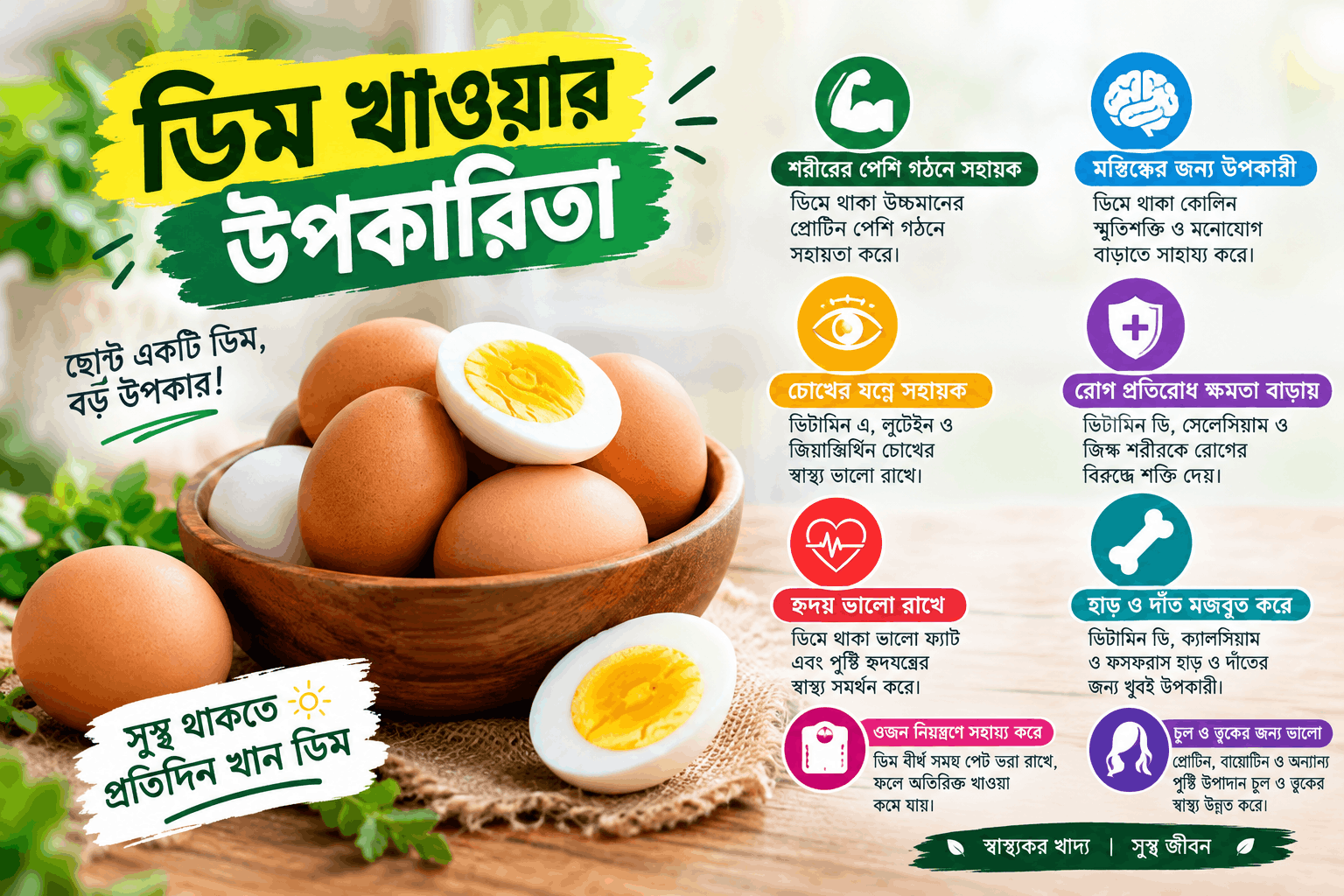 ডিম খাওয়ার উপকারিতা